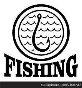 Fishing hook logo. Simple illustration of fishing hook vector logo for web design isolated on white background. Fishing hook logo, simple style