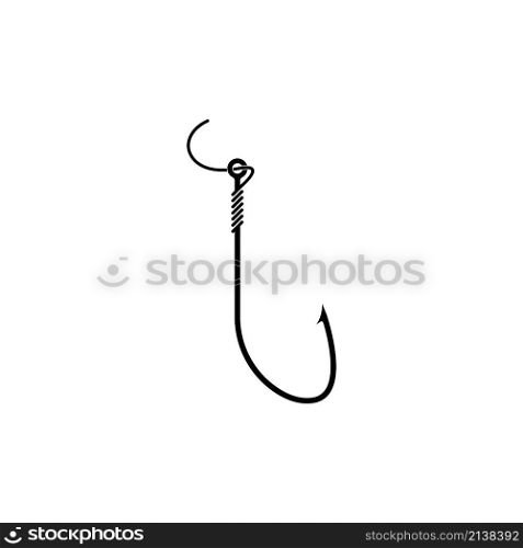Fishing hook logo vector icon illustration design