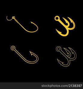 Fishing hook logo vector icon illustration design