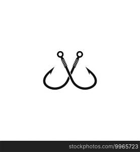 Fishing hook logo vector icon illustration design 