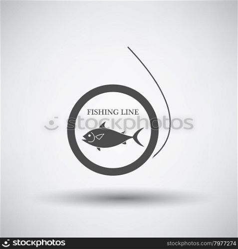 Fishing icon with fishing line over gray background. Vector illustration.