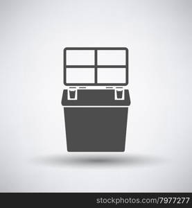 Fishing icon with open box over gray background. Vector illustration.