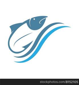 Fishing logo icon design illustration
