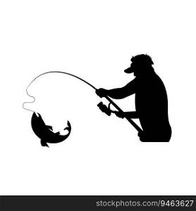 fishing man icon vector illustration symbol design