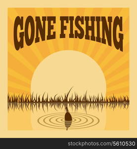 Fishing poster for leisure recreation hobby summer layout vector illustration