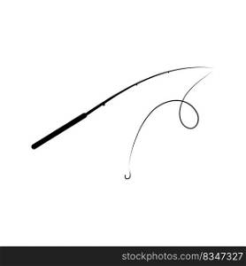 Fishing rod icon logo free vector 
