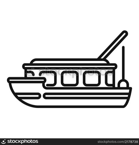 Fishing ship icon outline vector. Sea fish. Vessel boat. Fishing ship icon outline vector. Sea fish
