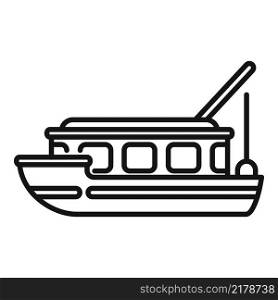 Fishing ship icon outline vector. Sea fish. Vessel boat. Fishing ship icon outline vector. Sea fish