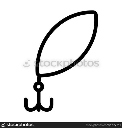 Fishing Spoon Icon. Bold outline design with editable stroke width. Vector Illustration.