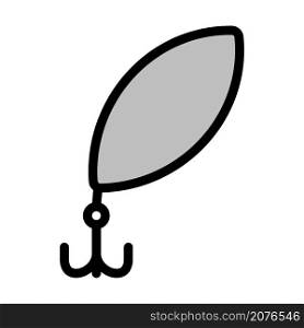 Fishing Spoon Icon. Editable Bold Outline With Color Fill Design. Vector Illustration.