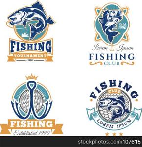fishing tournament identity logo badge label. fishing tournament identity logo badge label vector