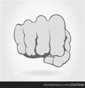 Fist. Fist of a hand of the man on a grey background. A vector illustration