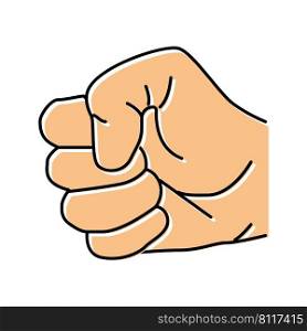 fist hand gesture color icon vector. fist hand gesture sign. isolated symbol illustration. fist hand gesture color icon vector illustration