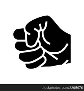 fist hand gesture glyph icon vector. fist hand gesture sign. isolated contour symbol black illustration. fist hand gesture glyph icon vector illustration