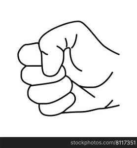 fist hand gesture line icon vector. fist hand gesture sign. isolated contour symbol black illustration. fist hand gesture line icon vector illustration