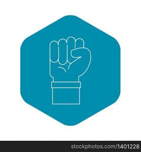 Fist icon. Outline illustration of fist vector icon for web. Fist icon, outline style