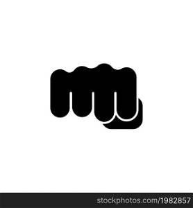Fist Punch. Flat Vector Icon. Simple black symbol on white background. Fist Punch Flat Vector Icon