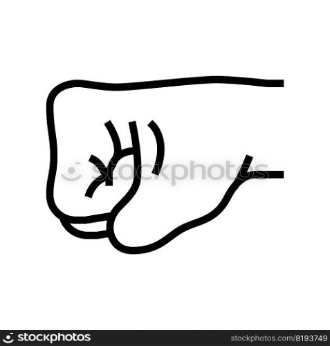 fist violence line icon vector. fist violence sign. isolated contour symbol black illustration. fist violence line icon vector illustration