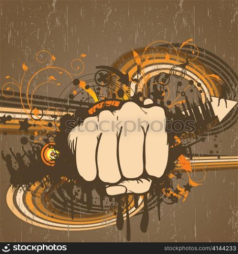 fist with grunge