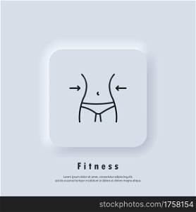 Fitness and diet icon. Weight loss logo icon.. Fitness and diet icon. Weight loss logo icon. Vector. UI icon. Neumorphic UI UX white user interface web button. Neumorphism