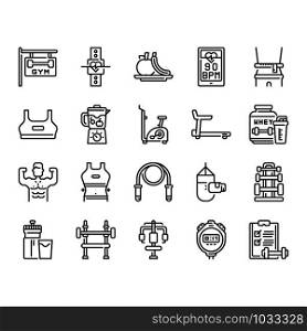 Fitness and gym icon set