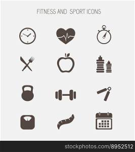 Fitness and health icons vector image