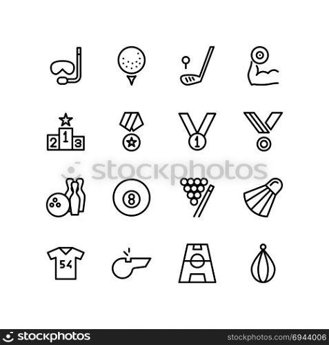 Fitness and training - Sports and games icons