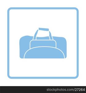 Fitness bag icon. Blue frame design. Vector illustration.