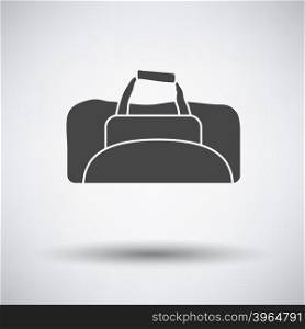 Fitness bag icon on gray background with round shadow. Vector illustration.