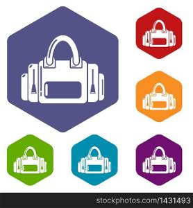 Fitness bag icon. Simple illustration of fitness bag vector icon for web. Fitness bag icon, simple black style