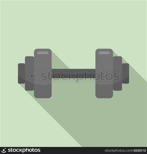 Fitness barbell icon. Flat illustration of fitness barbell vector icon for web design. Fitness barbell icon, flat style