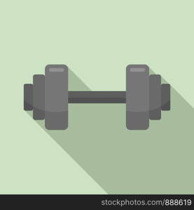 Fitness barbell icon. Flat illustration of fitness barbell vector icon for web design. Fitness barbell icon, flat style