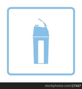 Fitness bottle icon. Blue frame design. Vector illustration.