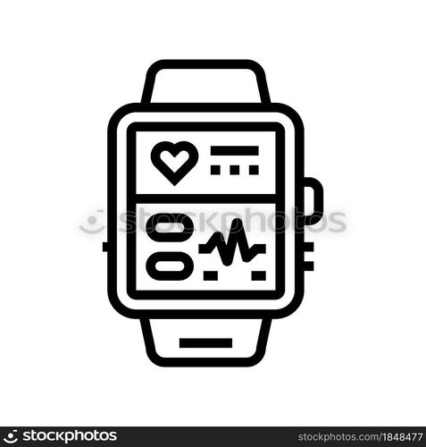 fitness bracelet electronic gadget line icon vector. fitness bracelet electronic gadget sign. isolated contour symbol black illustration. fitness bracelet electronic gadget line icon vector illustration