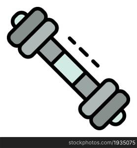 Fitness dumbbell icon. Outline fitness dumbbell vector icon color flat isolated. Fitness dumbell icon color outline vector