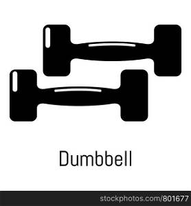 Fitness dumbbell icon. Simple illustration of fitness dumbbell vector icon for web. Fitness dumbbell icon, simple black style