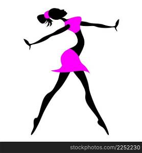 Fitness girl dancing. Vector illustration.