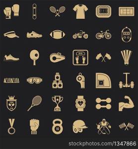 Fitness icons set. Simple style of 36 fitness vector icons for web for any design. Fitness icons set, simple style
