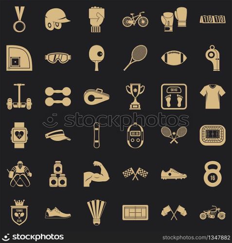 Fitness life icons set. Simple style of 36 fitness life vector icons for web for any design. Fitness life icons set, simple style