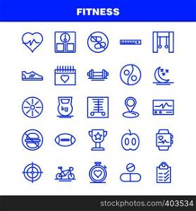 Fitness Line Icon Pack For Designers And Developers. Icons Of Medical, Scanner, Statistic, Monitor, Medical, Fitness, Healthcare, Gym, Vector