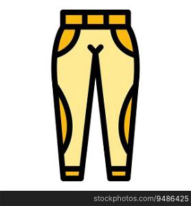 Fitness pants icon outline vector. Fashion workout. Biker suit color flat. Fitness pants icon vector flat
