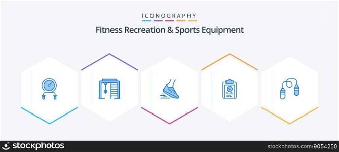 Fitness Recreation And Sports Equipment 25 Blue icon pack including progress. coach. game. clipboard. runner