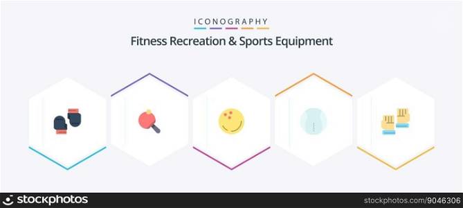 Fitness Recreation And Sports Equipment 25 Flat icon pack including gloves. game. ball. sport. ball