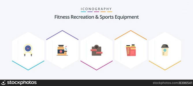 Fitness Recreation And Sports Equipment 25 Flat icon pack including shaker. drink. sports. bottle. healthcare
