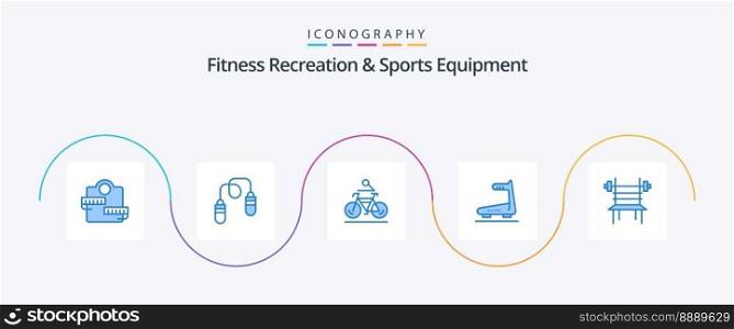 Fitness Recreation And Sports Equipment Blue 5 Icon Pack Including balance. track. activity. running. cycling