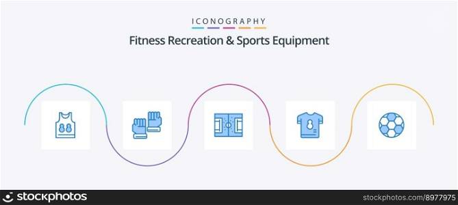 Fitness Recreation And Sports Equipment Blue 5 Icon Pack Including soccer. p. field. kit. soccer