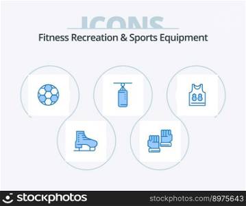 Fitness Recreation And Sports Equipment Blue Icon Pack 5 Icon Design. shirt. punchbag. sport. boxing. sport