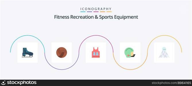Fitness Recreation And Sports Equipment Flat 5 Icon Pack Including protective. football. sport. equipment. sport