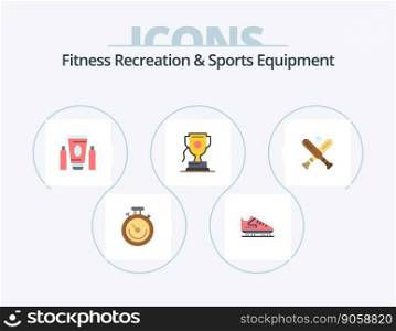 Fitness Recreation And Sports Equipment Flat Icon Pack 5 Icon Design. ball. sport. skating. award. healthcare