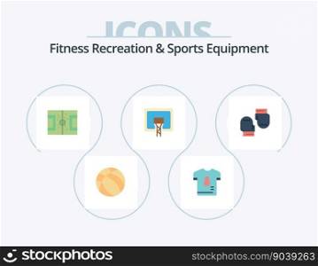 Fitness Recreation And Sports Equipment Flat Icon Pack 5 Icon Design. board. basket. soccer. backboard. pitch